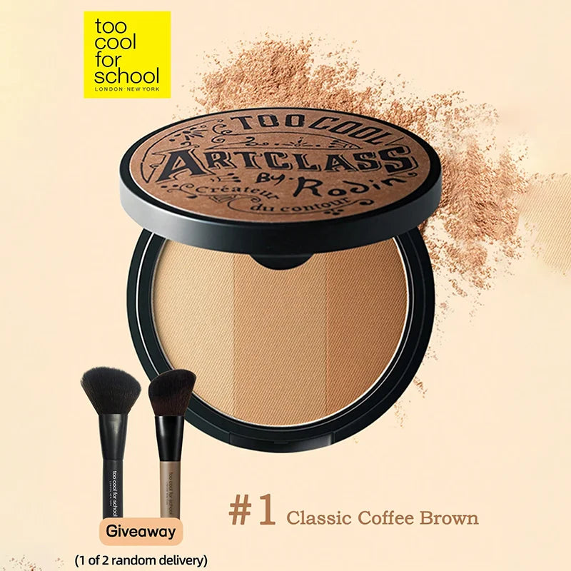 K-Beauty Matte Powder Contour Palette with Brush, Light, Smooth