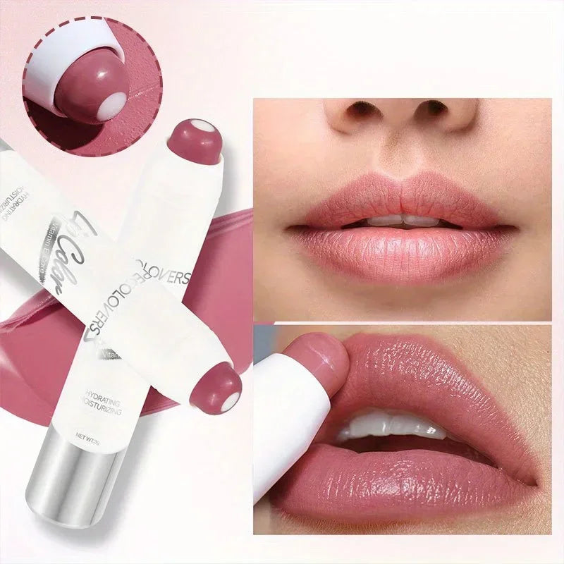 Moisturizing Lipstick Balm Hydrating Long-Lasting Lip Glaze Non-Stick Formula Nude Tone Lip Care