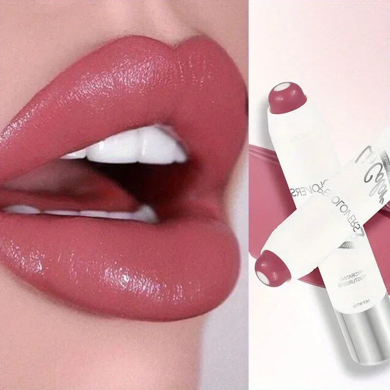 Moisturizing Lipstick Balm Hydrating Long-Lasting Lip Glaze Non-Stick Formula Nude Tone Lip Care