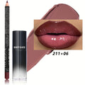 2pcs/Set Smooth Lip Liner+Lip Oil Set Lip Combo Waterproof Lip Liner  Makeup