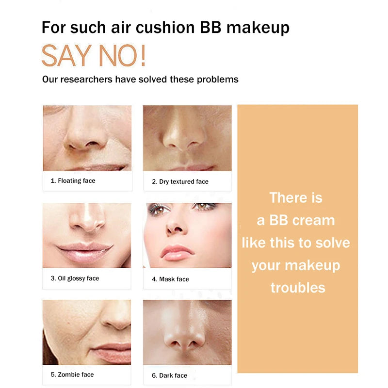 Air Cushion BB Cream Moisturizing Foundation Concealer Whitening Oil-control Waterproof Butterfly Powder
