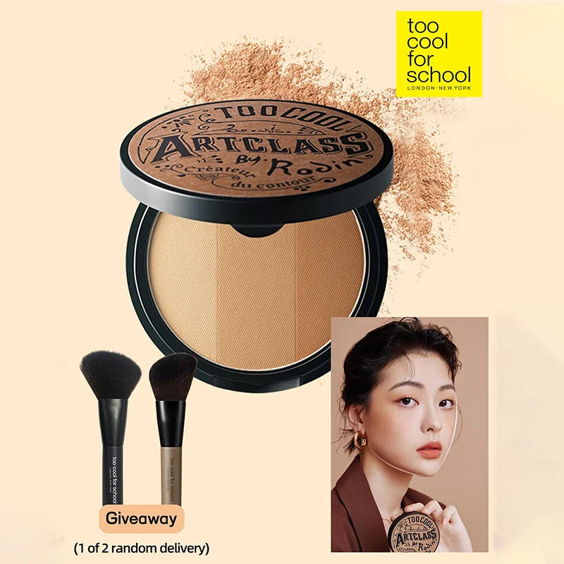 K-Beauty Matte Powder Contour Palette with Brush, Light, Smooth