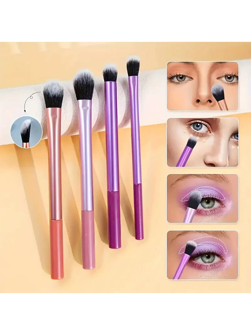 8pcs Makeup Brush Kit Soft Synthetic Hair