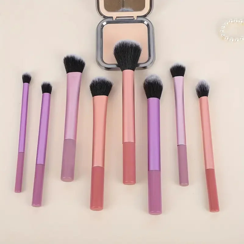 8pcs Makeup Brush Kit Soft Synthetic Hair