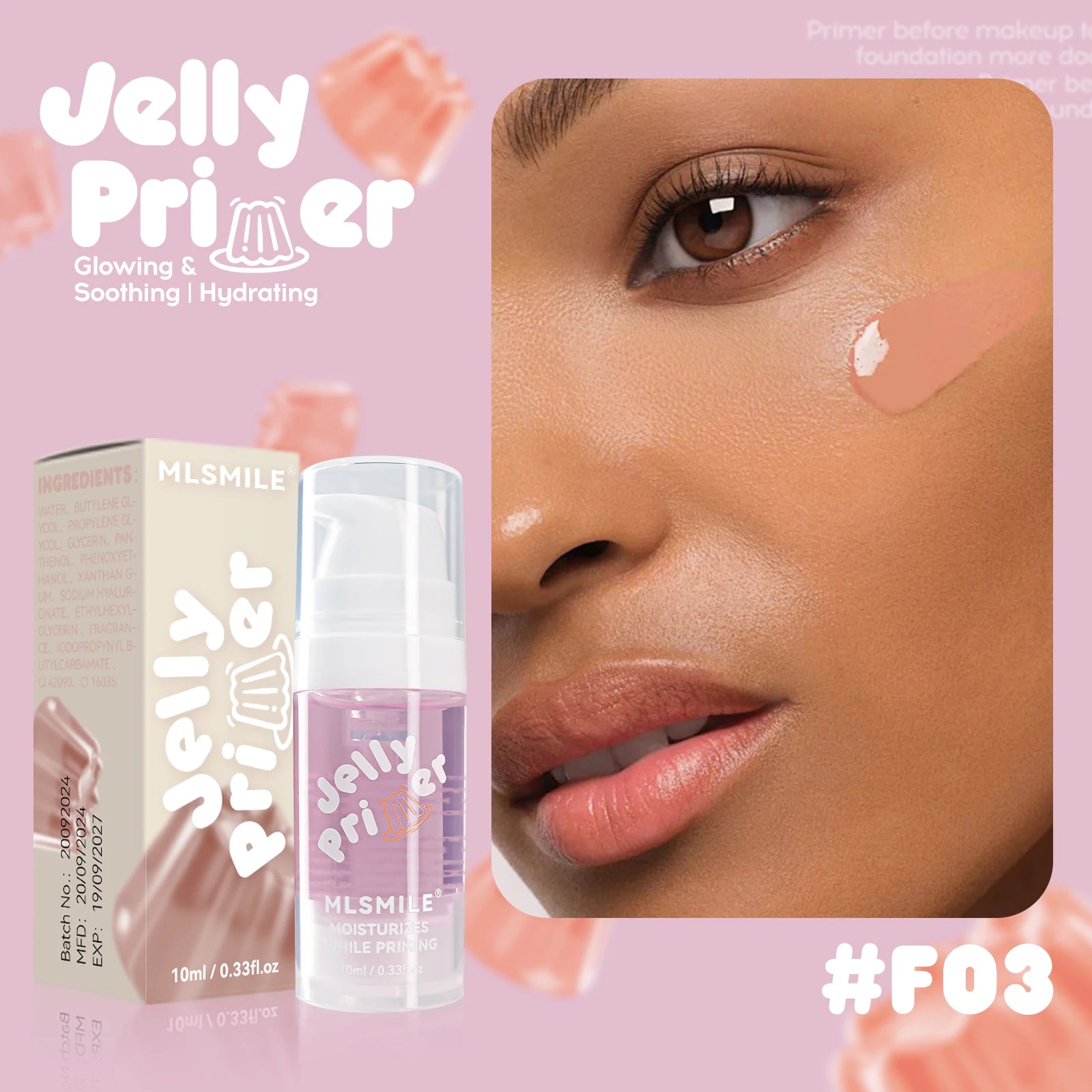 Hydration Boost Primer - Lightweight, Oil-Free, Matte Finish, Transparent Gel For All Skin Types