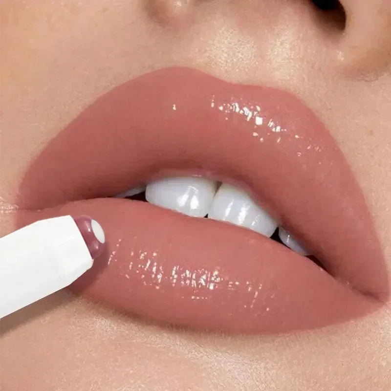 Moisturizing Lipstick Balm Hydrating Long-Lasting Lip Glaze Non-Stick Formula Nude Tone Lip Care