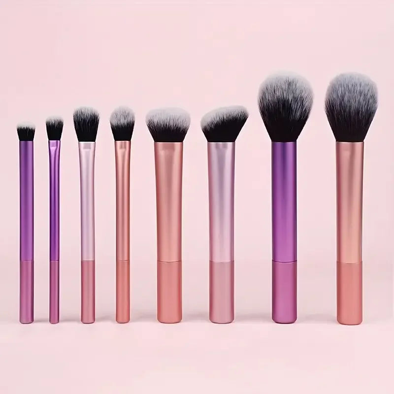 8pcs Makeup Brush Kit Soft Synthetic Hair