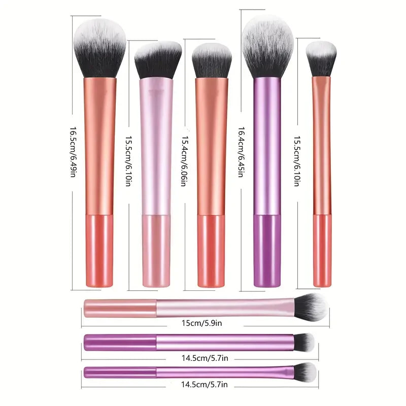 8pcs Makeup Brush Kit Soft Synthetic Hair