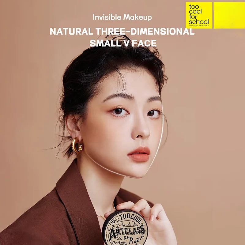 K-Beauty Matte Powder Contour Palette with Brush, Light, Smooth