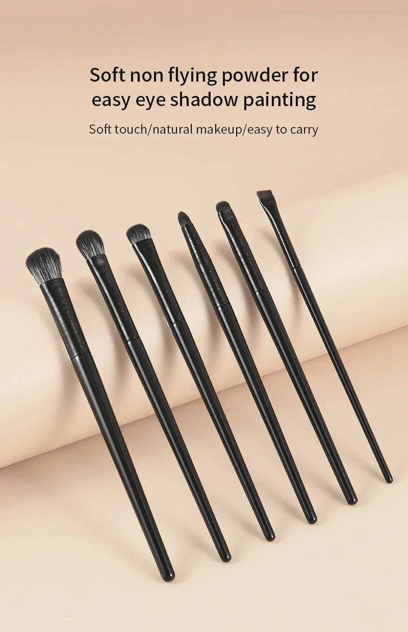 6PCS Eyes Makeup Brushes Set Professional Soft Contouring Eyeshadow Eyeliner Eyebrow Brush Women Facial Beauty Cosmetic Tool