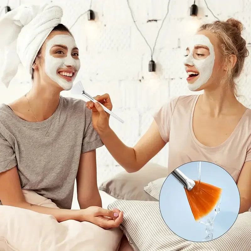 8pcs/set  Facial Brushes Fan Makeup Brushes Soft Portable Mask Brushe Spa Headband