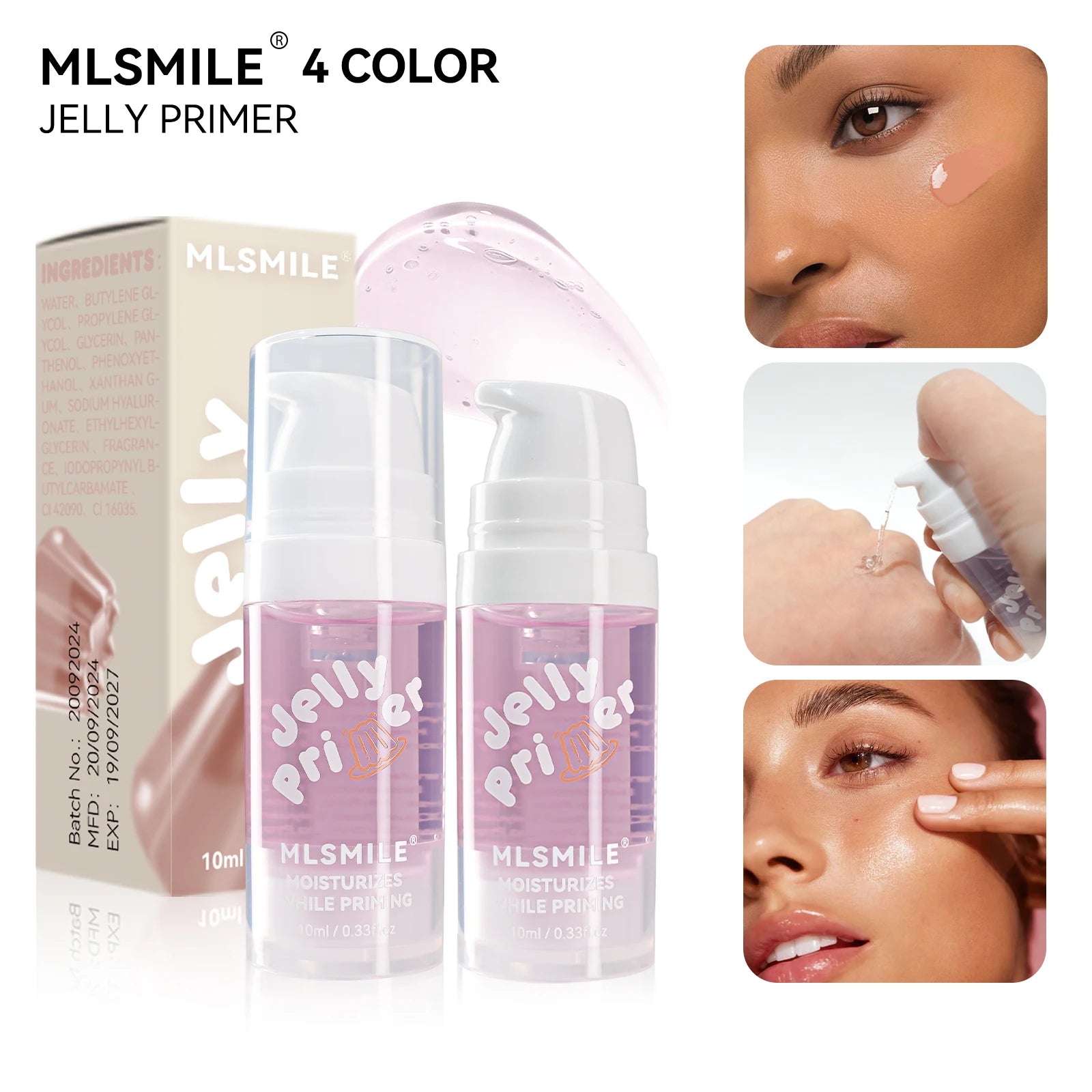 Hydration Boost Primer - Lightweight, Oil-Free, Matte Finish, Transparent Gel For All Skin Types