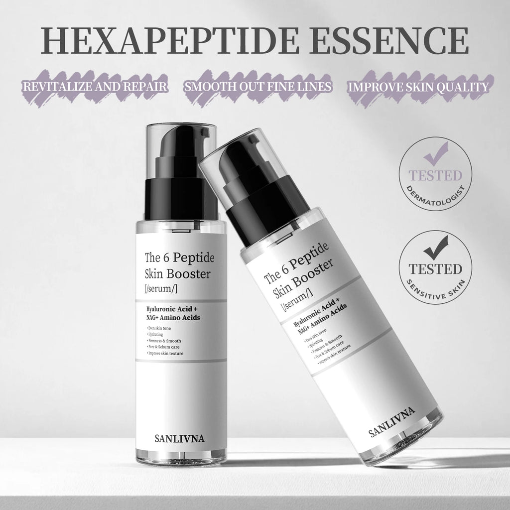 6 Peptide Skin Collagen Serum, Face Niacinamide and Hyaluronic Acid Moisturizer
