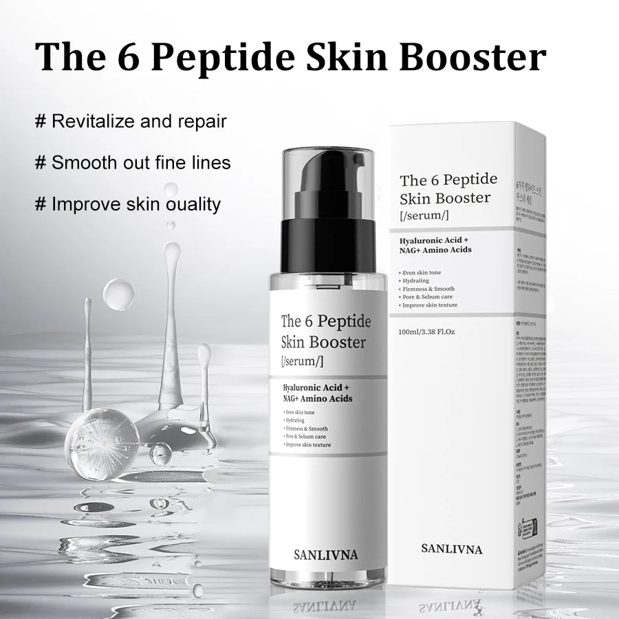 6 Peptide Skin Collagen Serum, Face Niacinamide and Hyaluronic Acid Moisturizer
