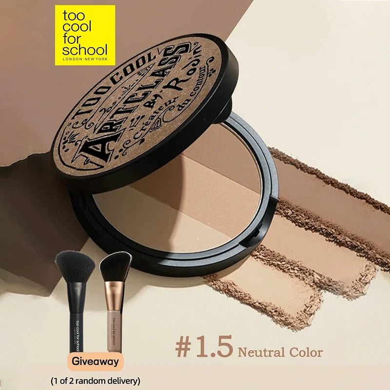 K-Beauty Matte Powder Contour Palette with Brush, Light, Smooth