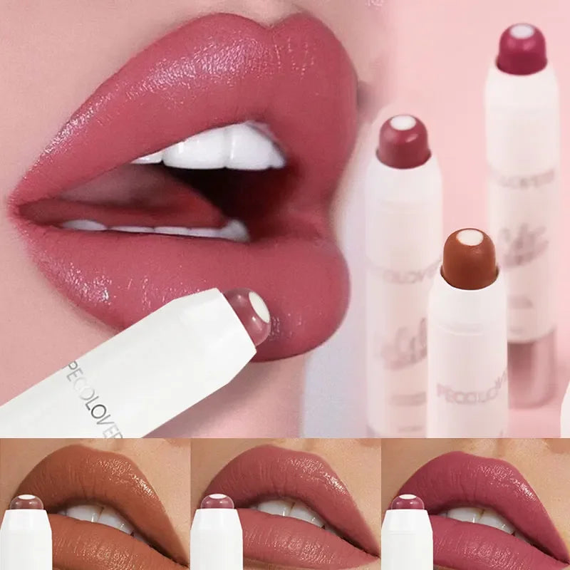Moisturizing Lipstick Balm Hydrating Long-Lasting Lip Glaze Non-Stick Formula Nude Tone Lip Care